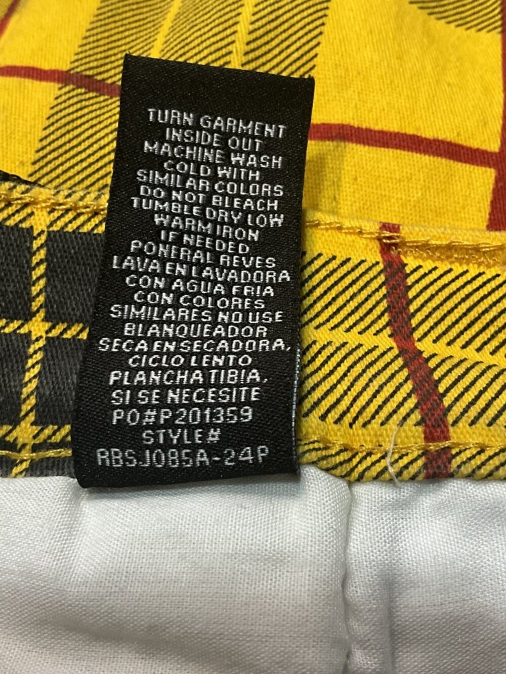 Almost Famous Yellow Plaid Cargo Jogger Pants Belted Cotton Blend Size L - Picture 8 of 10